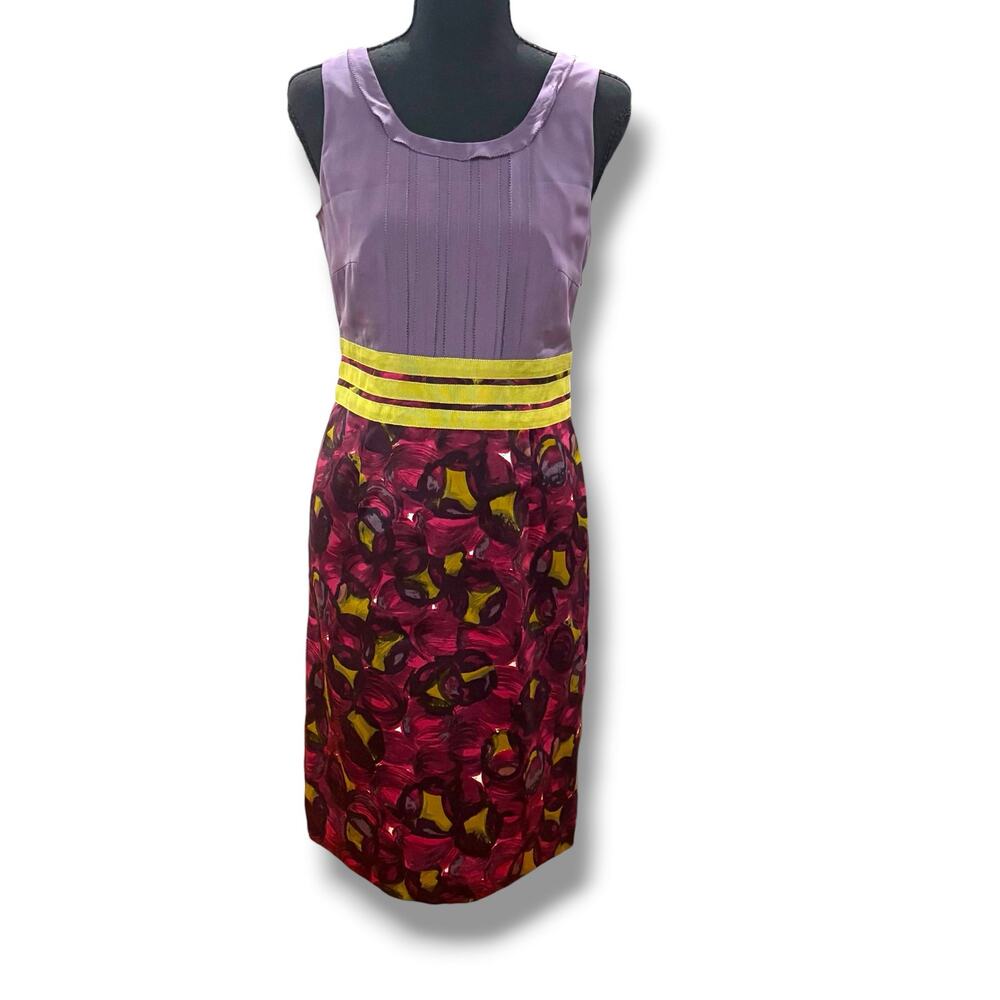 Boden Size 4 Limited Edition 100% Silk Purple Sleeveless Sheath Dress Career